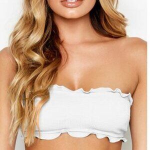 Ris-K Swim NWT Prowl Top Strapless Textured Bandeau Swim Top